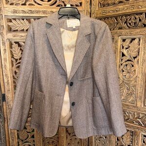 Jing Yu Herringbone Jacket in Taupe Brown